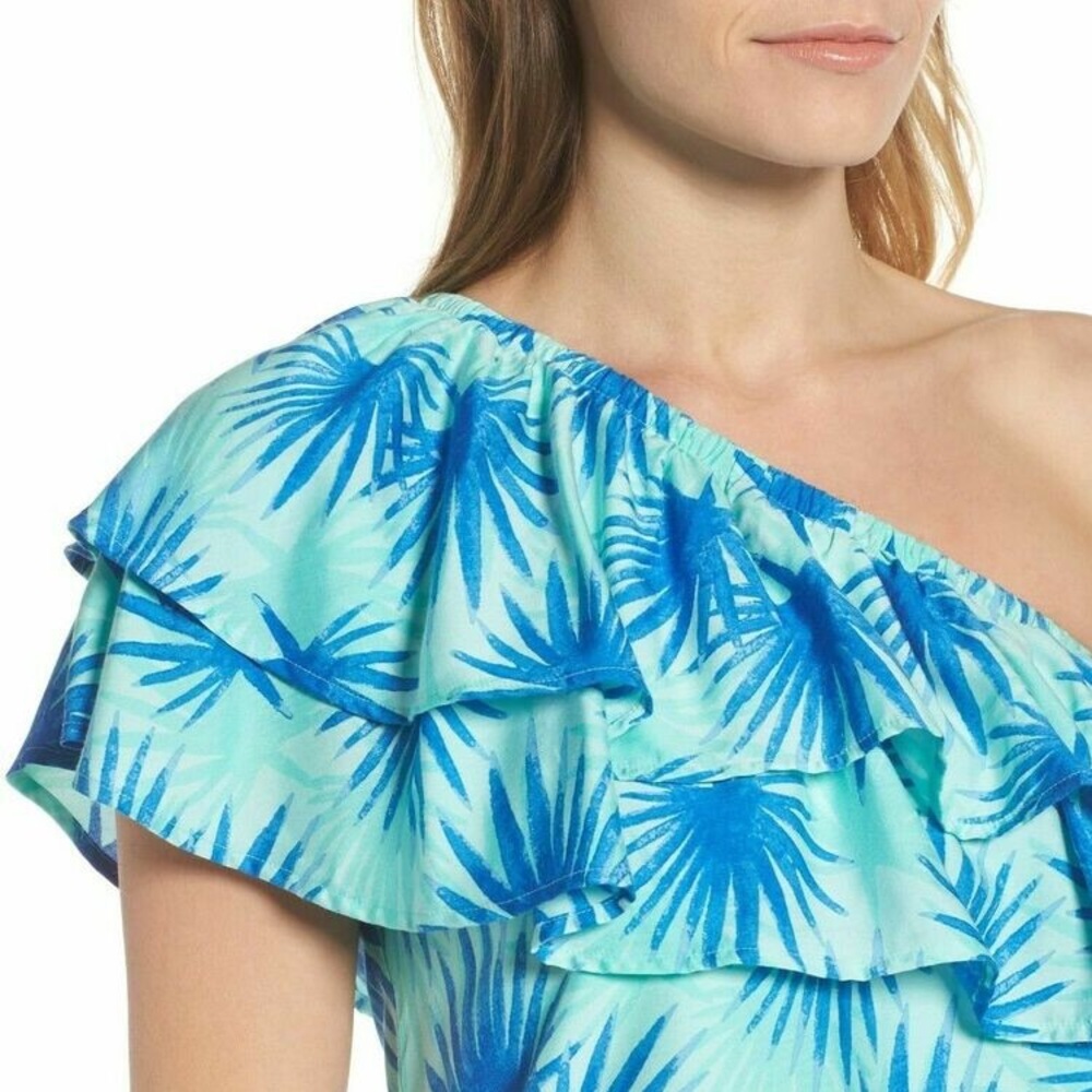 NWT Vineyard Vines | ELECTRIC PALM ONE SHDR DRESS PRINTED AQUAMARINE Size 2